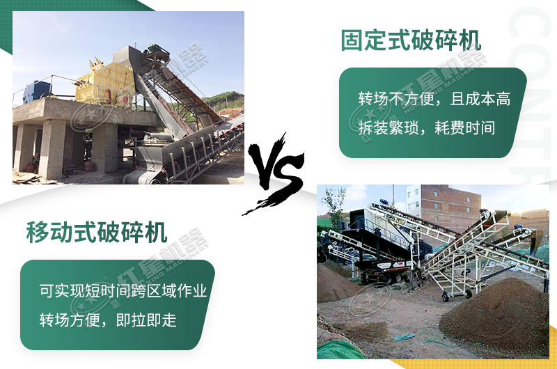 流動粉碎石機(jī)，可以隨時轉(zhuǎn)場停車生產(chǎn)的破碎生產(chǎn)線